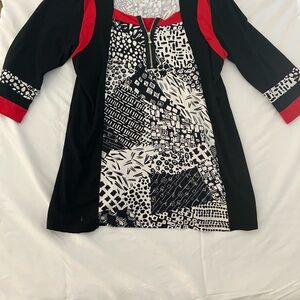 Stylish Black and Red Women's Top